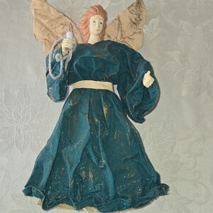 Elegant Teal Angel Figurine